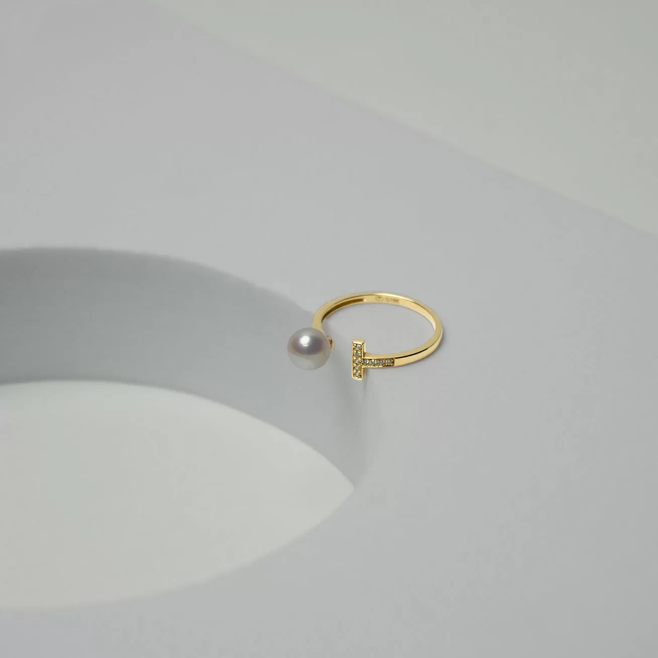 18k Solid Gold Akoya Pearl Ring KR00032