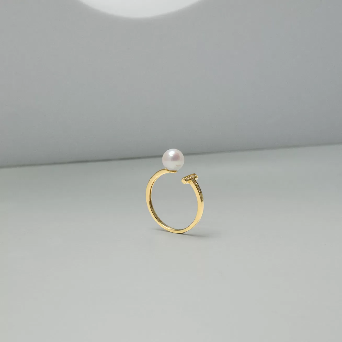 18k Solid Gold Akoya Pearl Ring KR00032