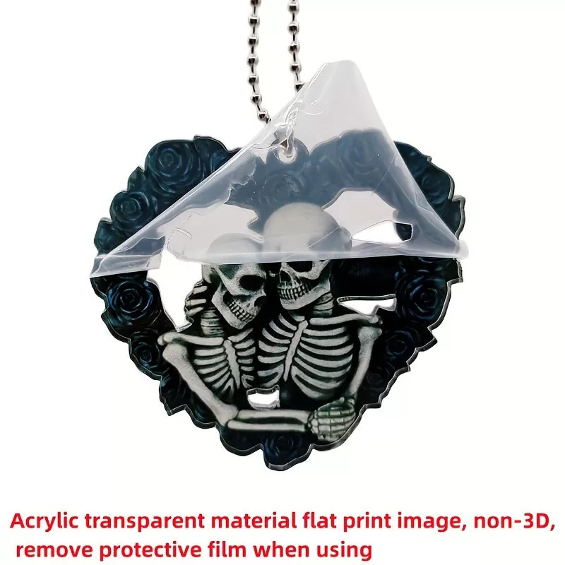 1pc Halloween Skull Heart Car Decoration - Perfect for Birthday Parties, Christmas Trees, and More! LJH28