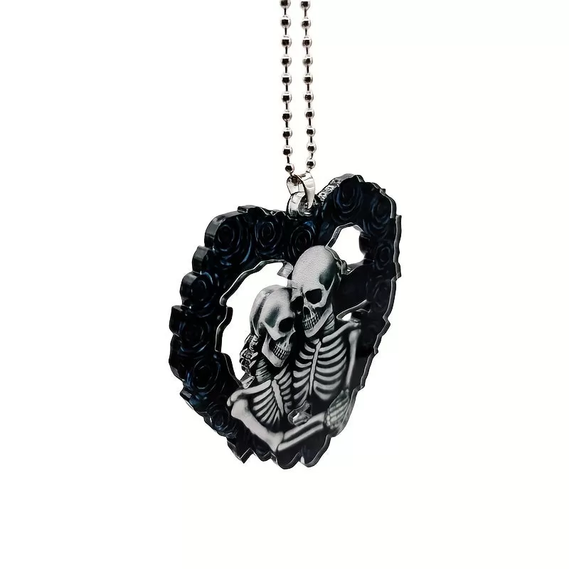 1pc Halloween Skull Heart Car Decoration - Perfect for Birthday Parties, Christmas Trees, and More! LJH28