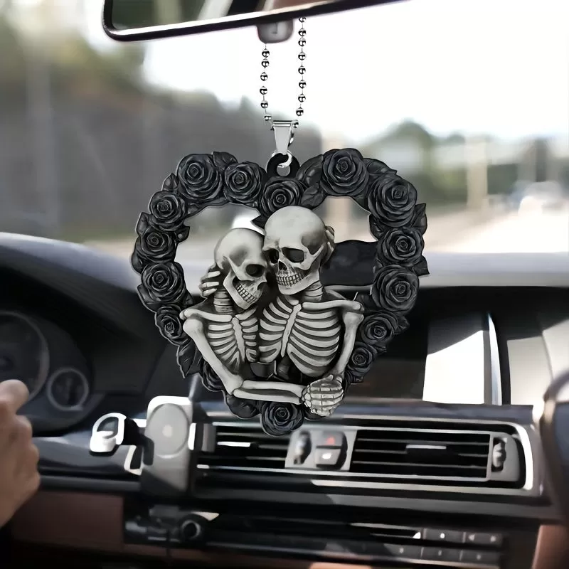 1pc Halloween Skull Heart Car Decoration - Perfect for Birthday Parties, Christmas Trees, and More! LJH28