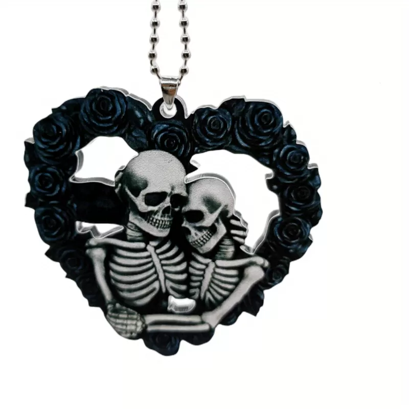 1pc Halloween Skull Heart Car Decoration - Perfect for Birthday Parties, Christmas Trees, and More! LJH28