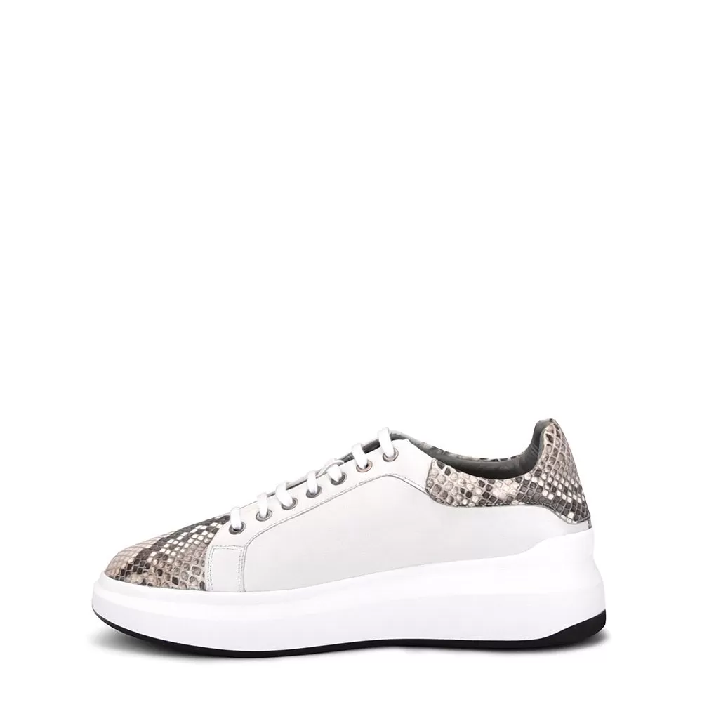 4P3PBKN - Cuadra white casual fashion python leather sneakers for women