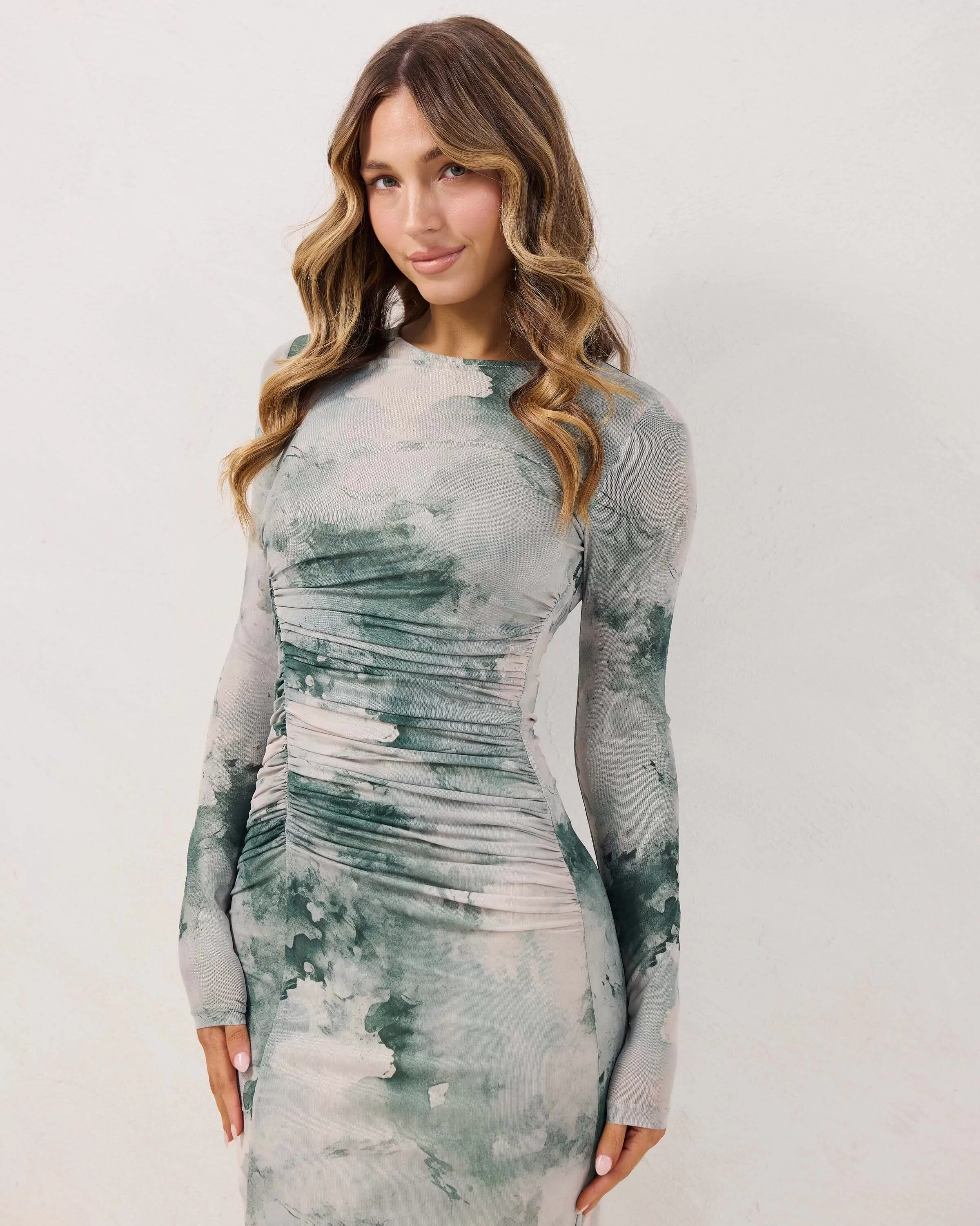 Addie Dress-Green Print