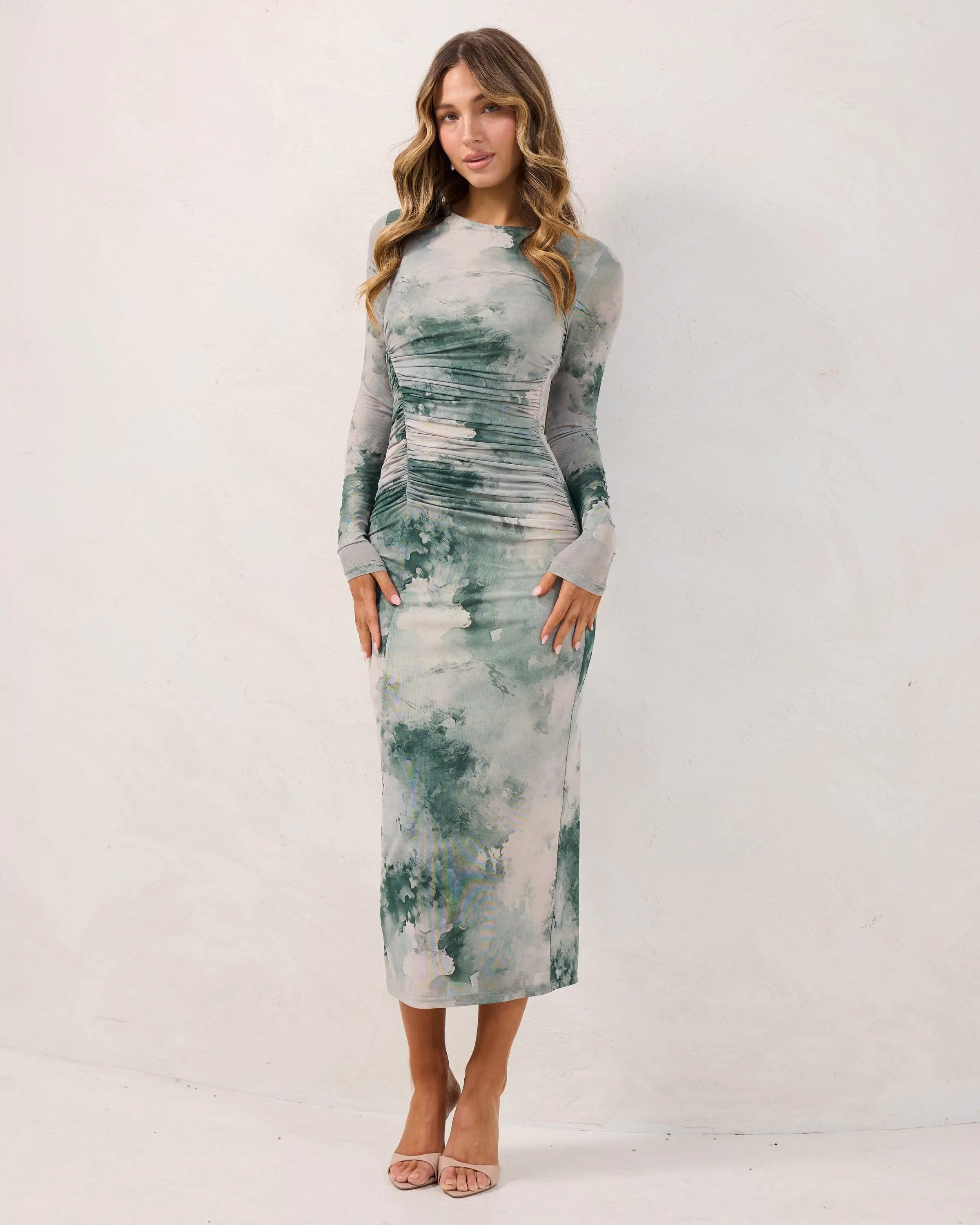 Addie Dress-Green Print