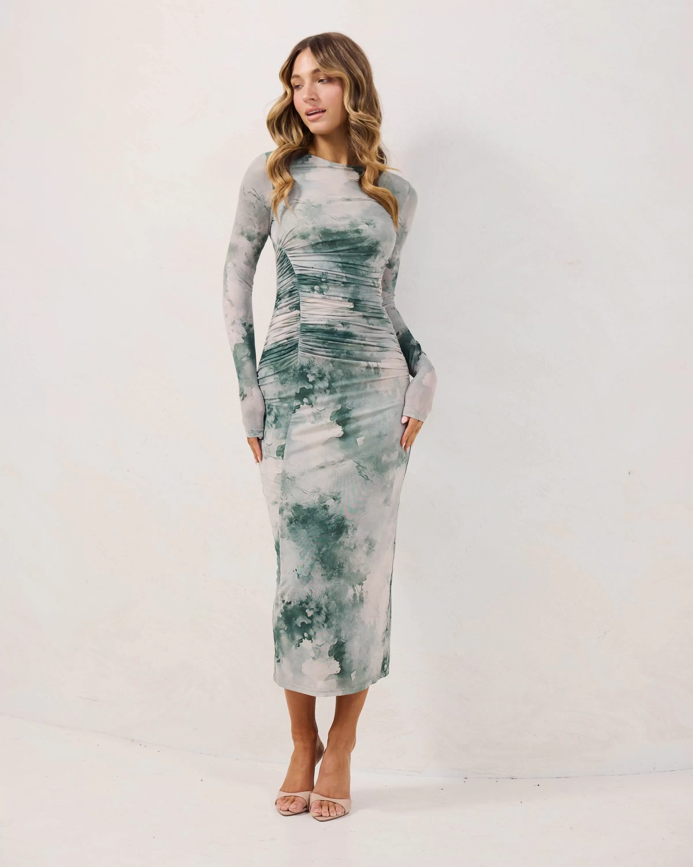 Addie Dress-Green Print