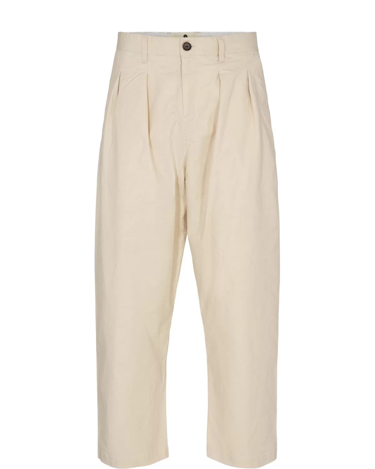 AKJAKOB COTTON PLEAT PANT - Brown Rice