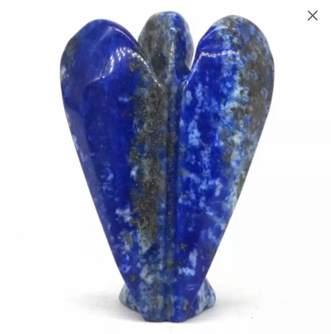 Angel Statue carved from Natural Gemstone Lapis lazuli