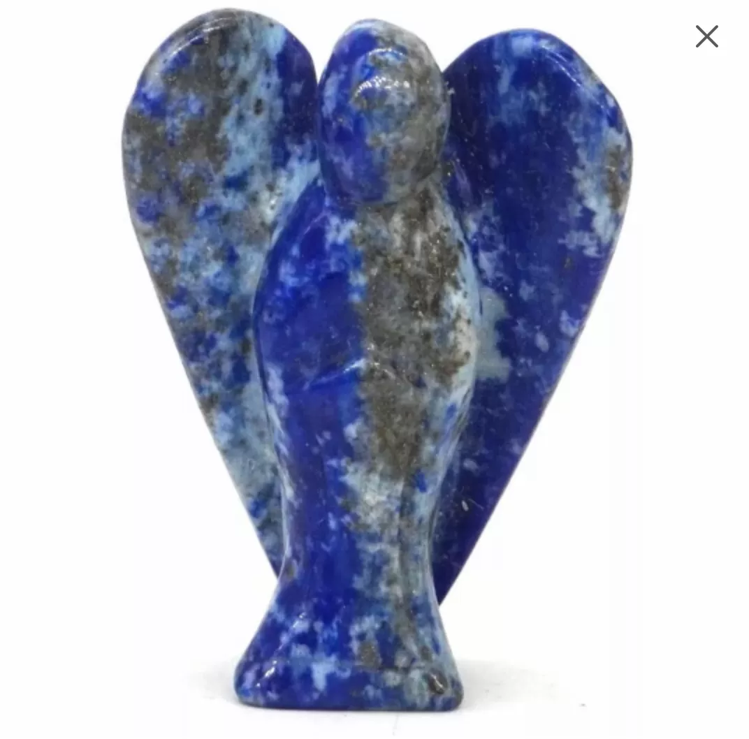 Angel Statue carved from Natural Gemstone Lapis lazuli