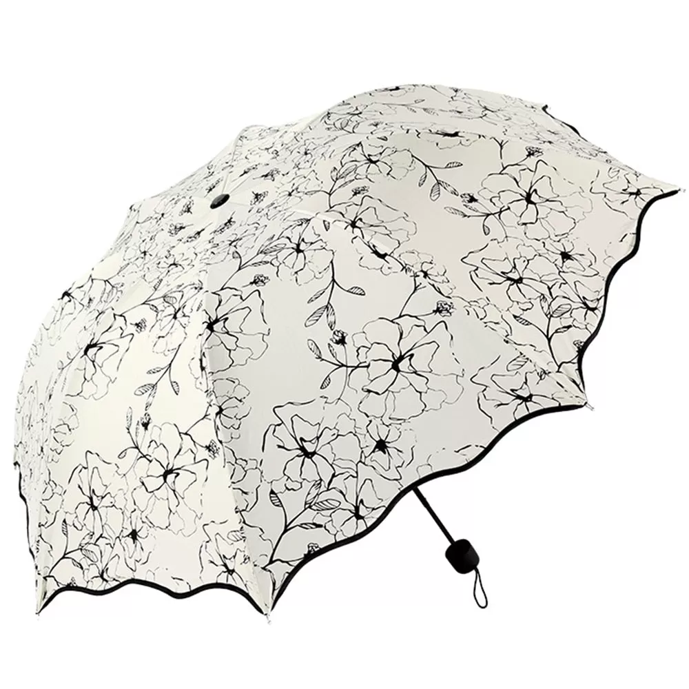 Années 40 Parapluie Imprimé Floral Printanier