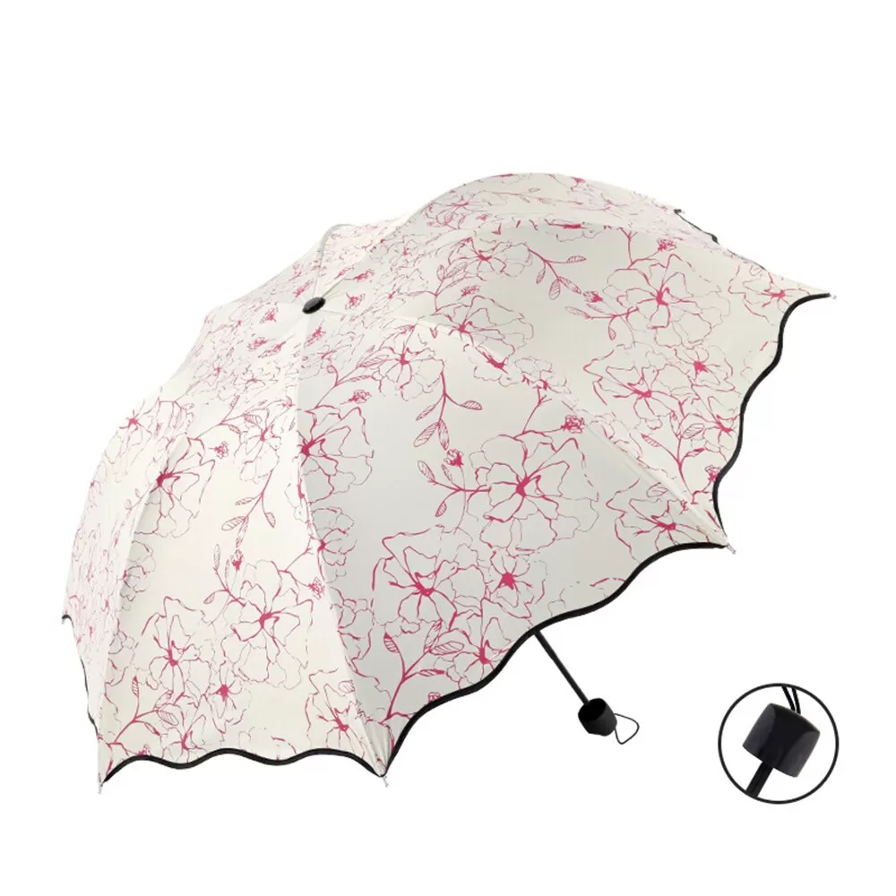 Années 40 Parapluie Imprimé Floral Printanier