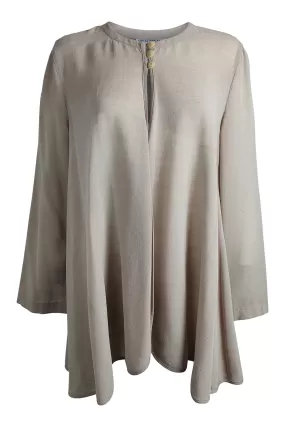 ARMANI Khaki Cotton Blend A Line Open Front Shirt (IT 42 | UK 10 | US 6)