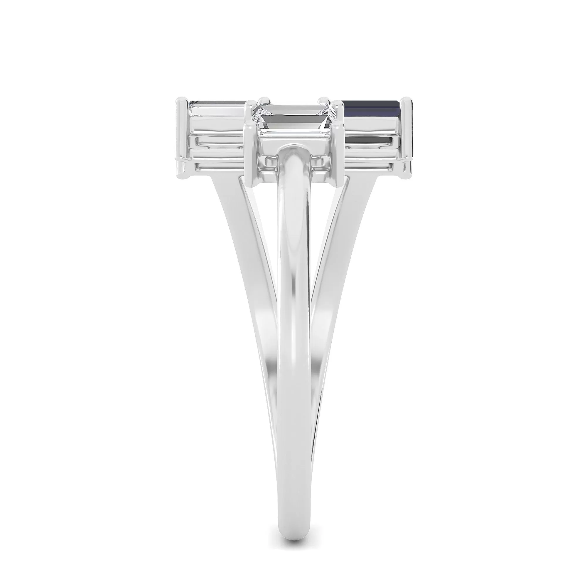 AUTRE -  14k White Gold 0.45ct Lab Grown Diamond and Sapphire Ring