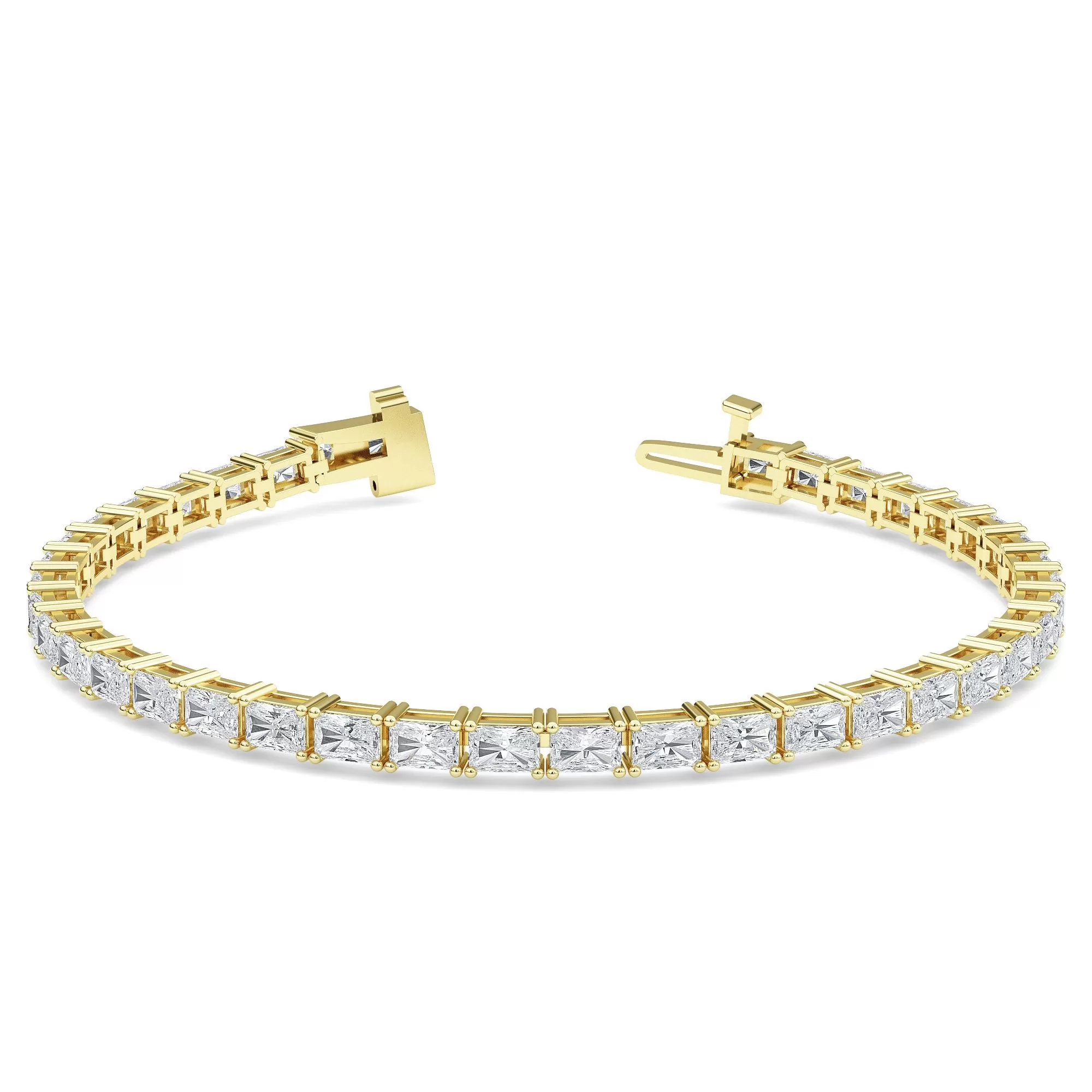 AUTRE - 14k Yellow Gold 8.00ct Lab Grown Diamond Emerald Cut Tennis Bracelet