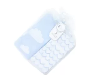 Baby Bow Muslin Wraps Blue (set of 2)