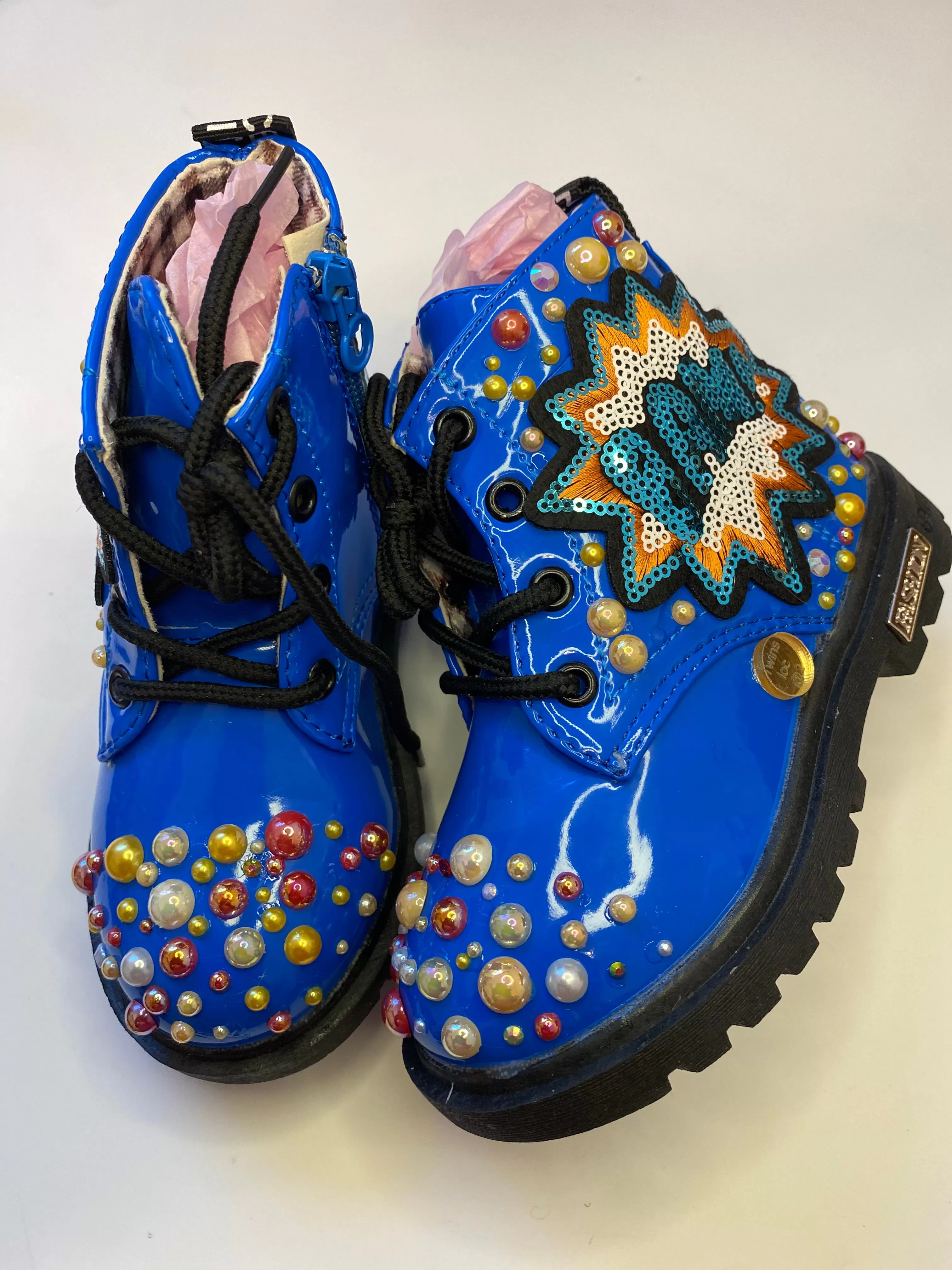 BAM BAM COLORFUL BEDAZZLED BOOTS