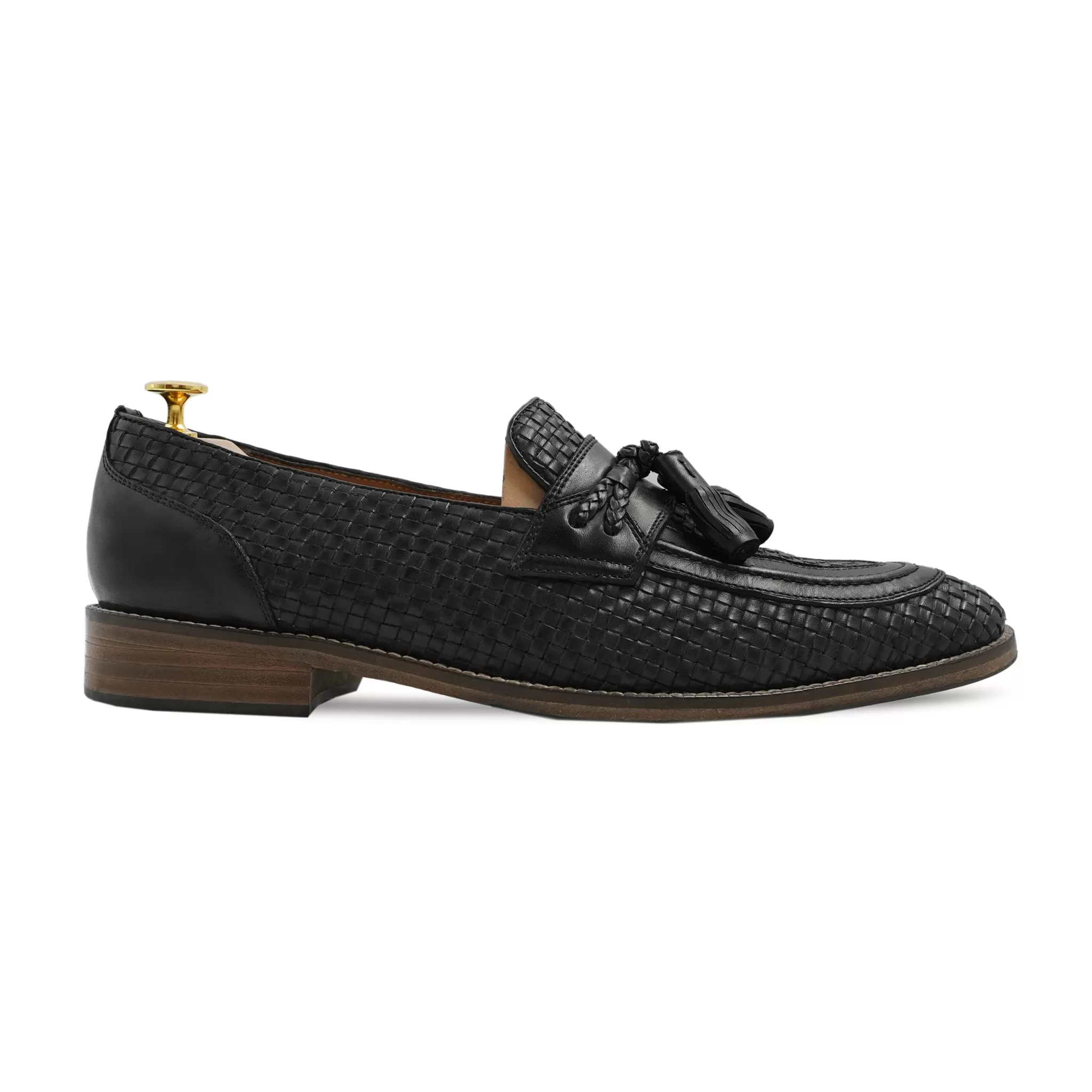 Barlata - Men's Black Hand Woven Leather Loafer