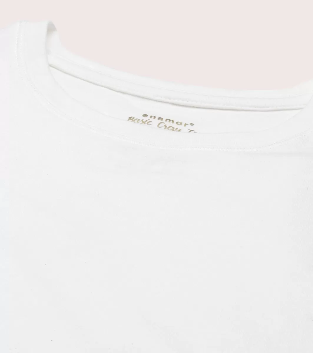 Basic Crew Tee – Solid | Short Sleeve Crew Neck Stretch Cotton Tee