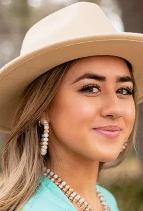 BEIGE Crystal Beaded Hoop earrings