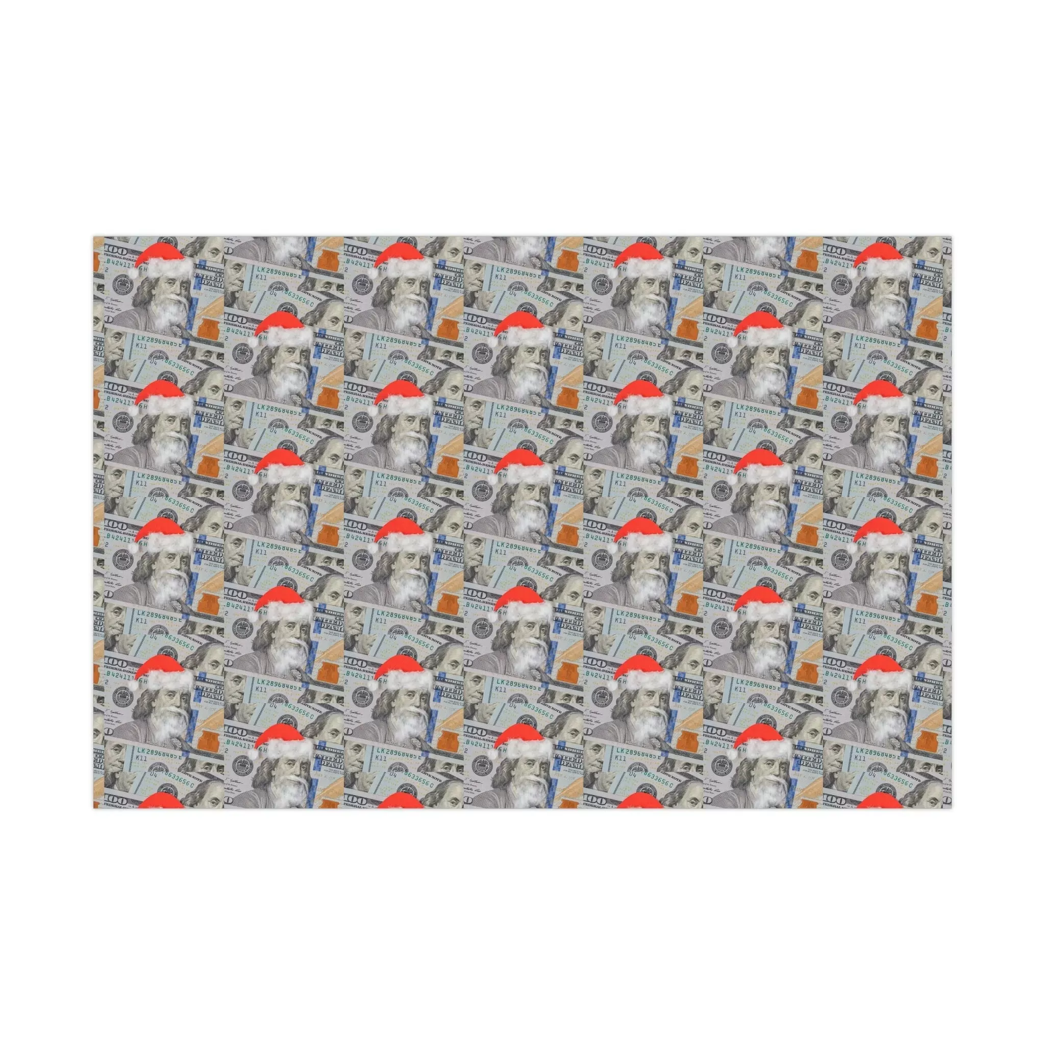 Ben Franklin Santa Hat Wrapping PAper