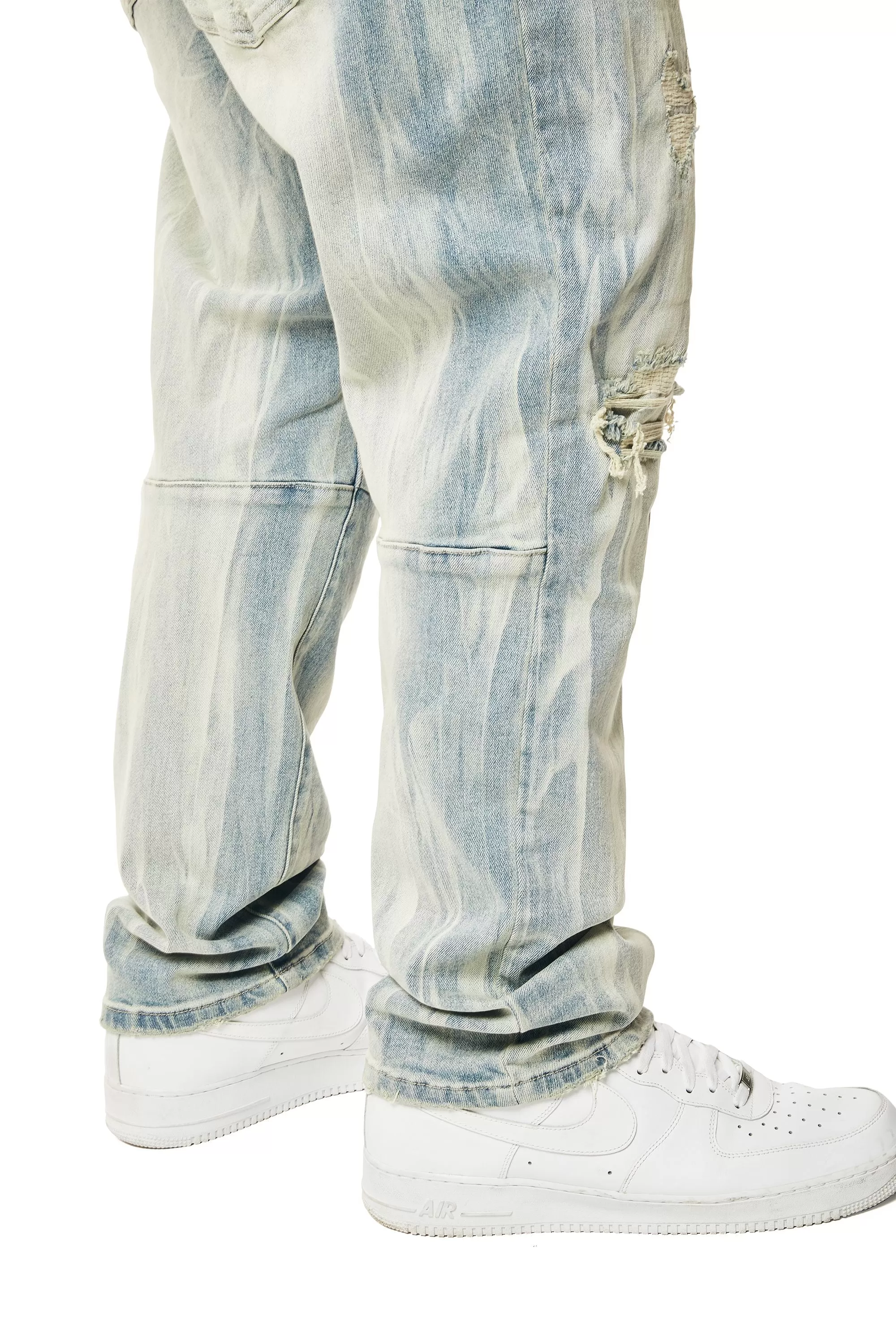 Big and Tall - Rooting Effect Denim Jeans - Seville Blue