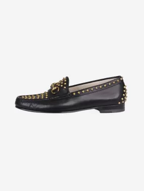 Black studded Horsebit loafers - size EU 37