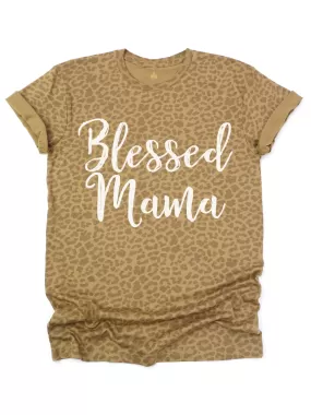 Blessed Mama Natural Leopard Tee