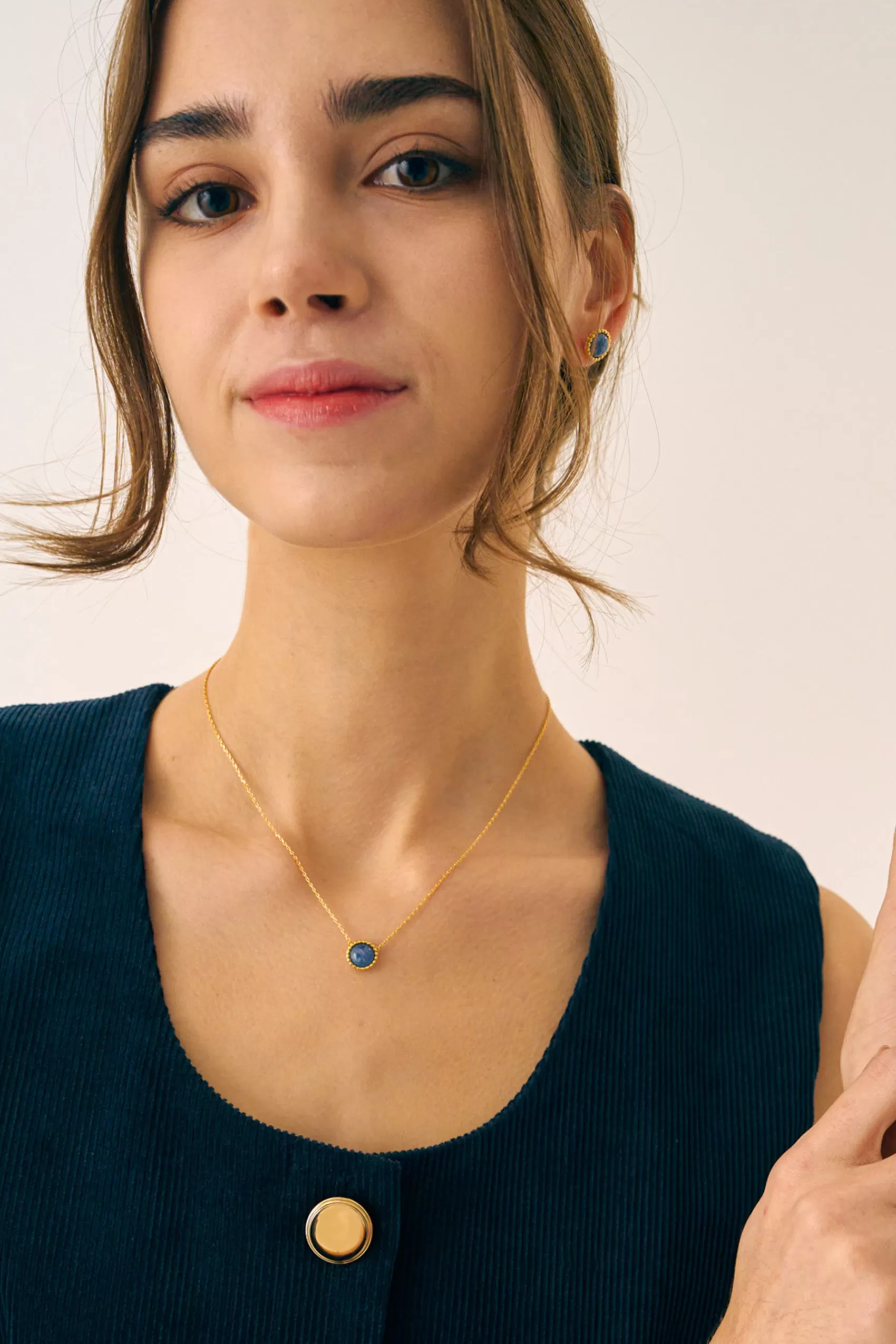 Blue Gem Stone Necklace