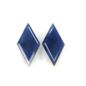 BLUE SAPPHIRE Gemstone Normal Cut : 19.90cts Natural Untreated Unheated Sapphire Marquise Shape 26*14mm Pair (With Video)