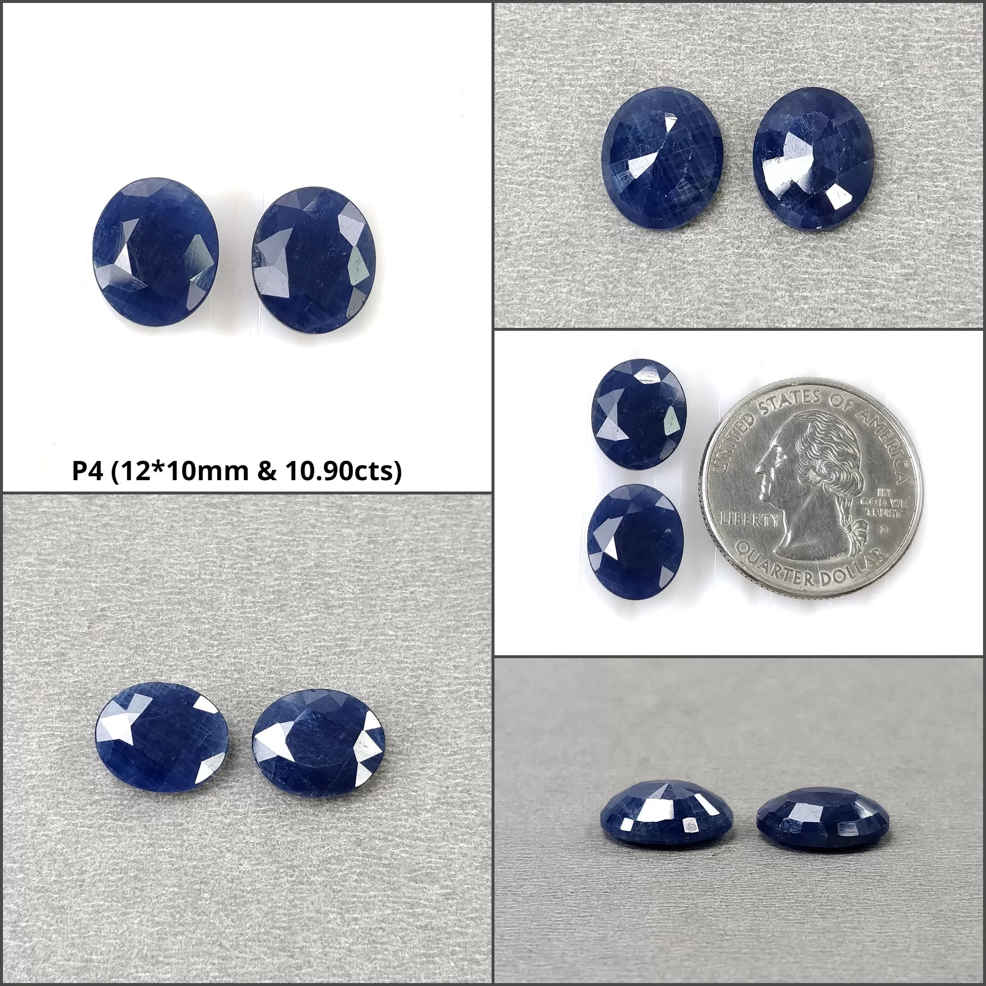 BLUE SAPPHIRE Gemstone Normal Cut : Natural Untreated Unheated Sapphire Oval Shape 1pcs 2pcs 3pcs & 4pcs Sets