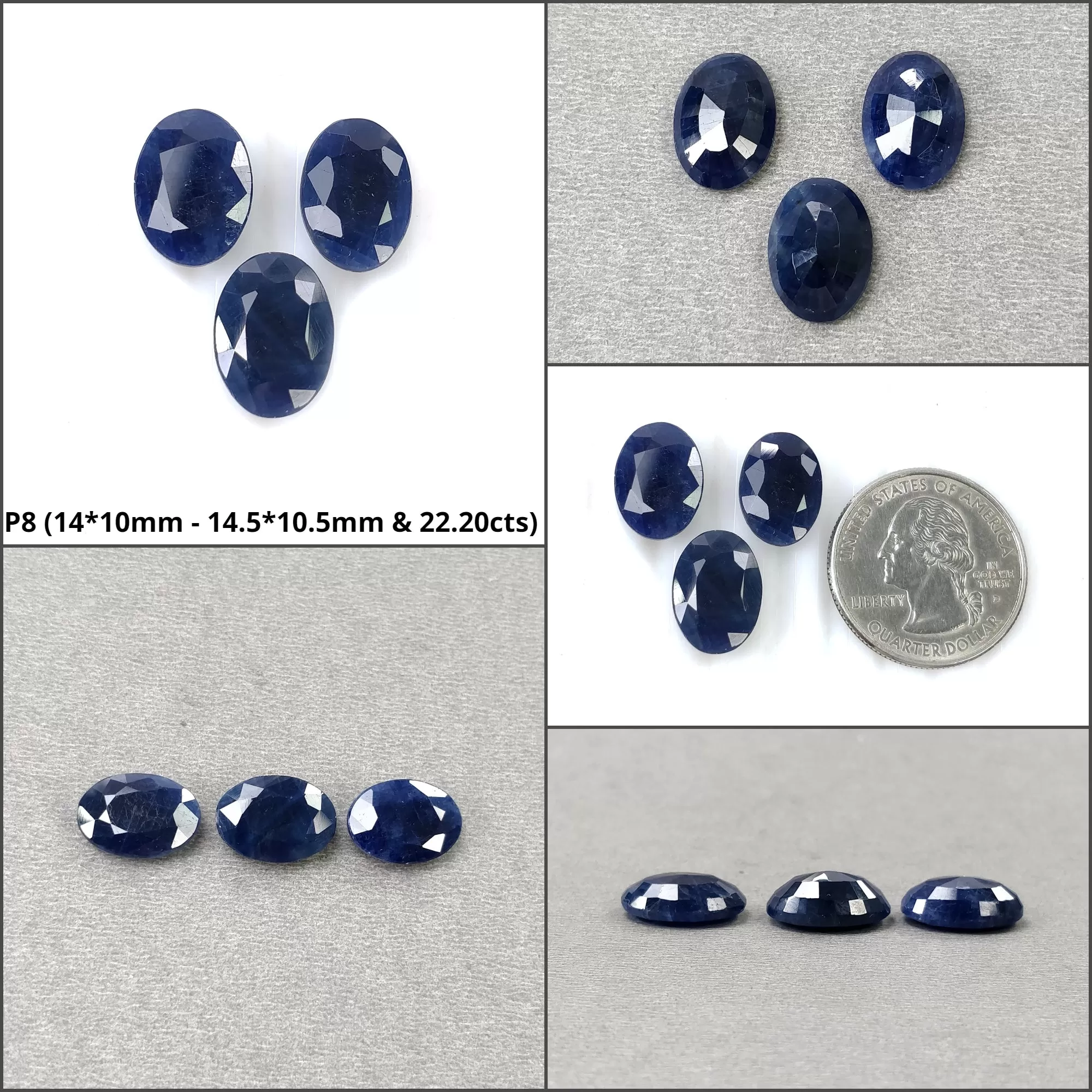 BLUE SAPPHIRE Gemstone Normal Cut : Natural Untreated Unheated Sapphire Oval Shape 1pcs 2pcs 3pcs & 4pcs Sets