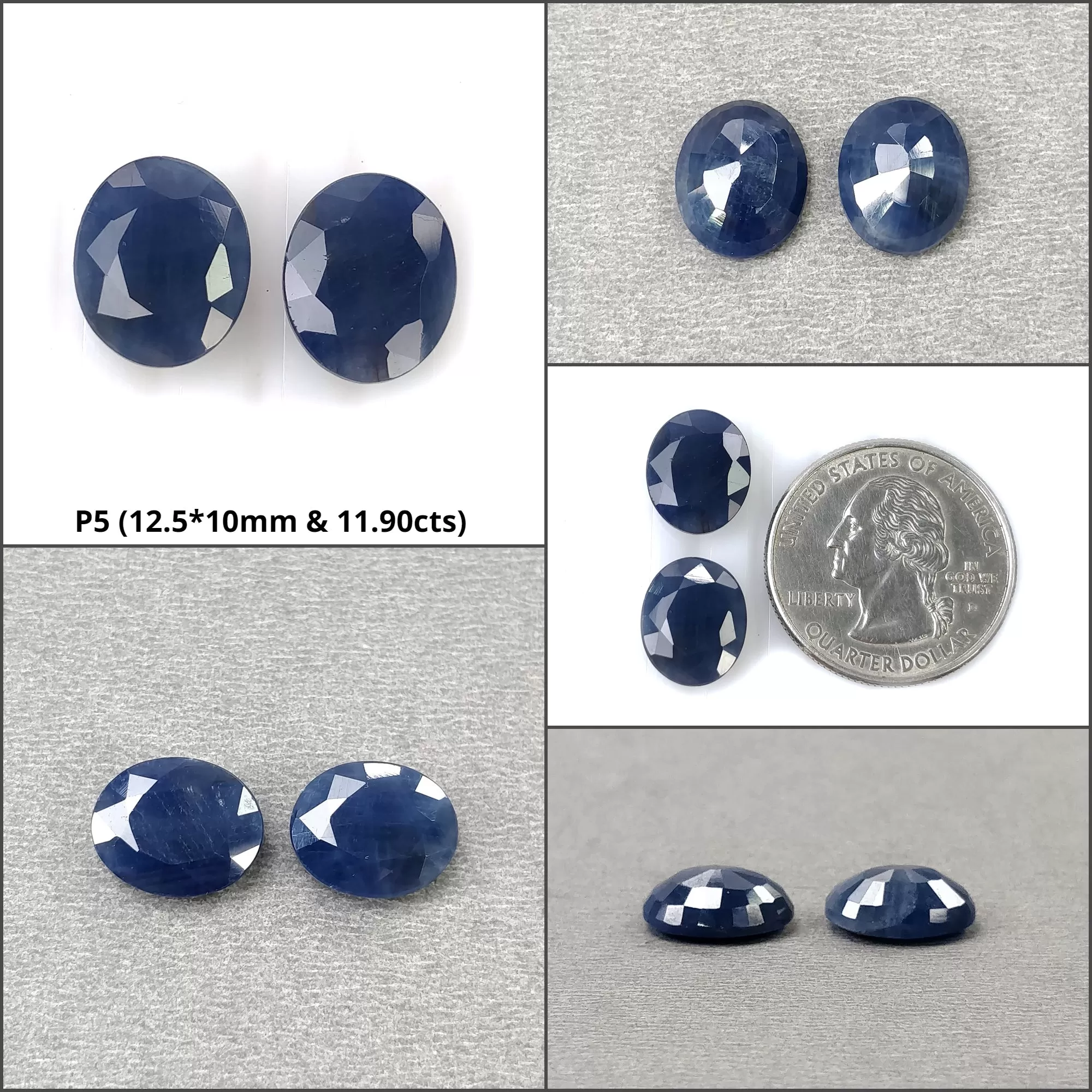 BLUE SAPPHIRE Gemstone Normal Cut : Natural Untreated Unheated Sapphire Oval Shape 1pcs 2pcs 3pcs & 4pcs Sets