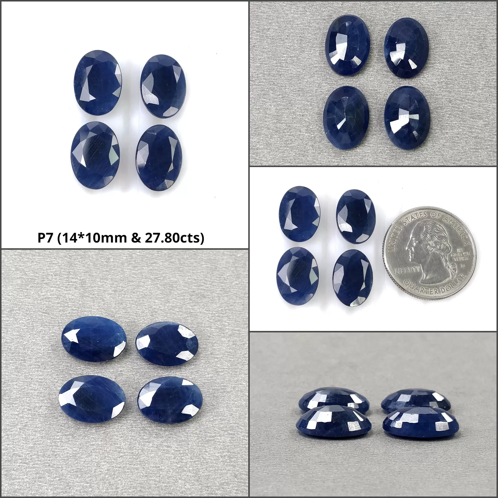 BLUE SAPPHIRE Gemstone Normal Cut : Natural Untreated Unheated Sapphire Oval Shape 1pcs 2pcs 3pcs & 4pcs Sets