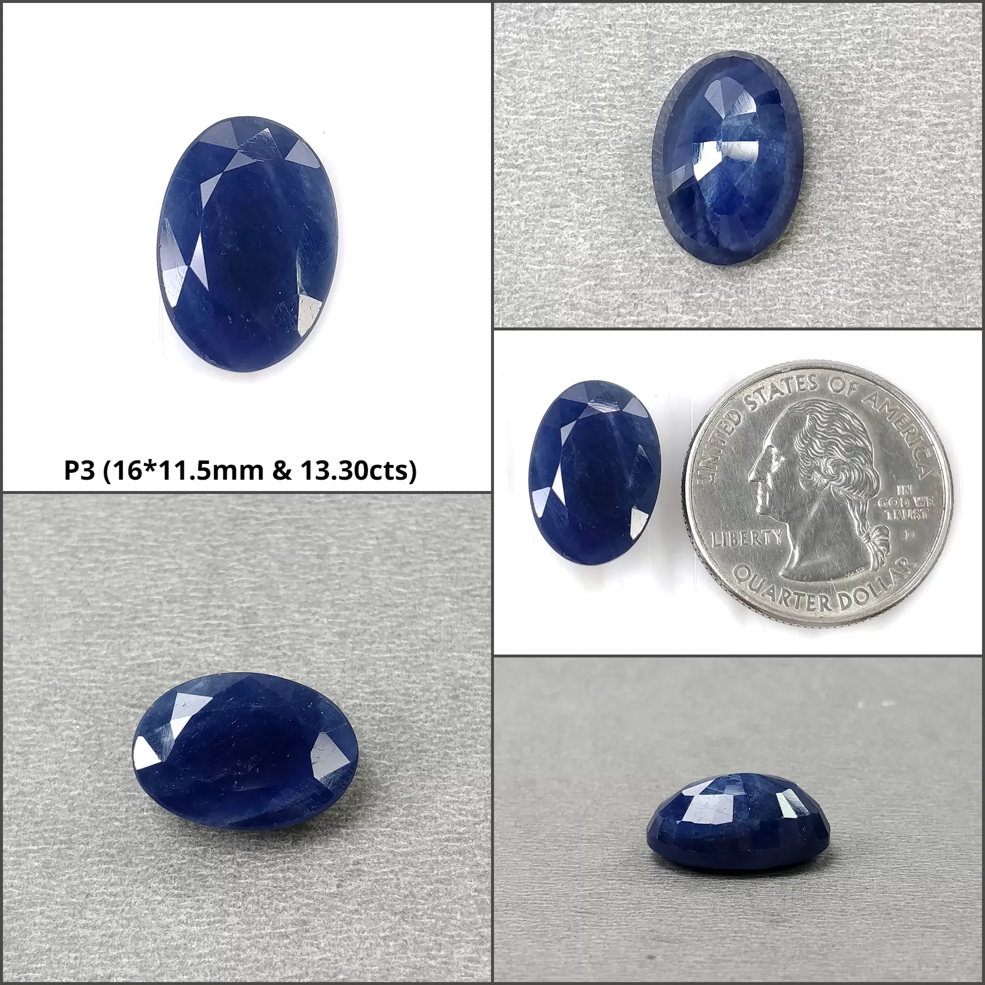 BLUE SAPPHIRE Gemstone Normal Cut : Natural Untreated Unheated Sapphire Oval Shape 1pcs 2pcs 3pcs & 4pcs Sets