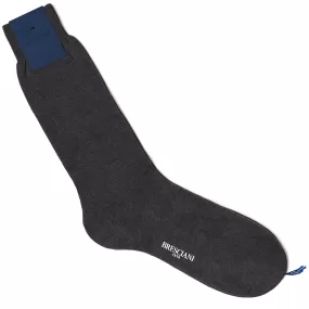 BRESCIANI Recycled Cotton Gray Mid Calf Length Socks US M-L