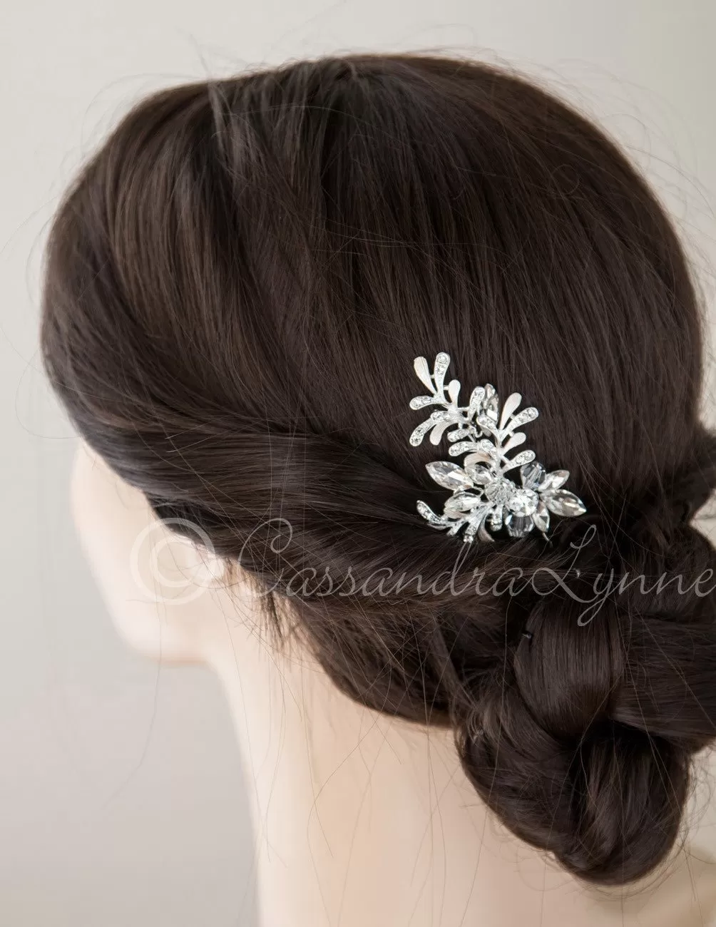 Bridal Hair Pin of Crystal and Rhinestone