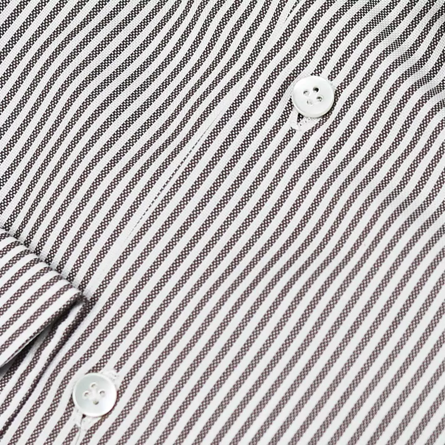 Brown White Striped Oxford Button Down Shirt