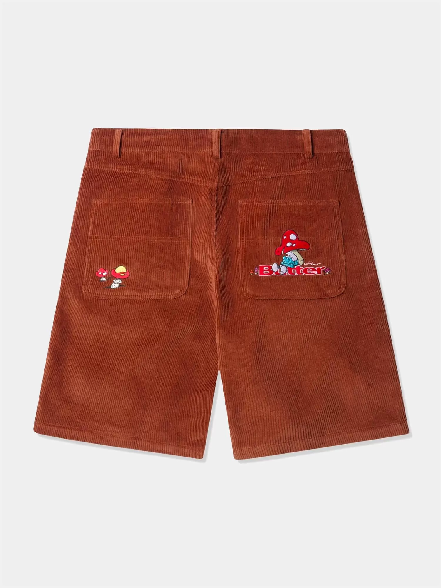 Butter Goods x Smurfs Mushroon Corduroy Shorts - Rust