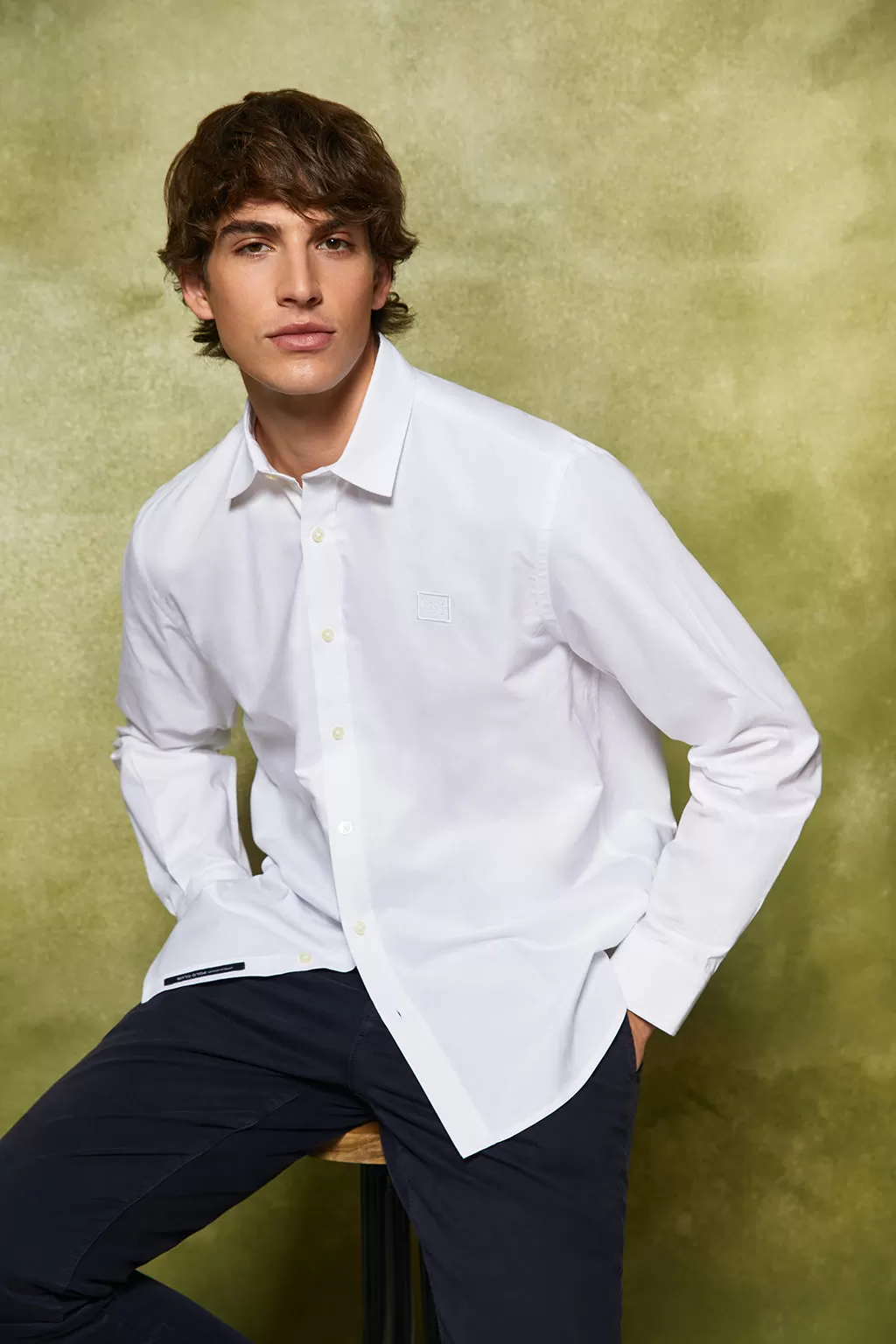 Camisa blanca Oxford con logo Polo Club