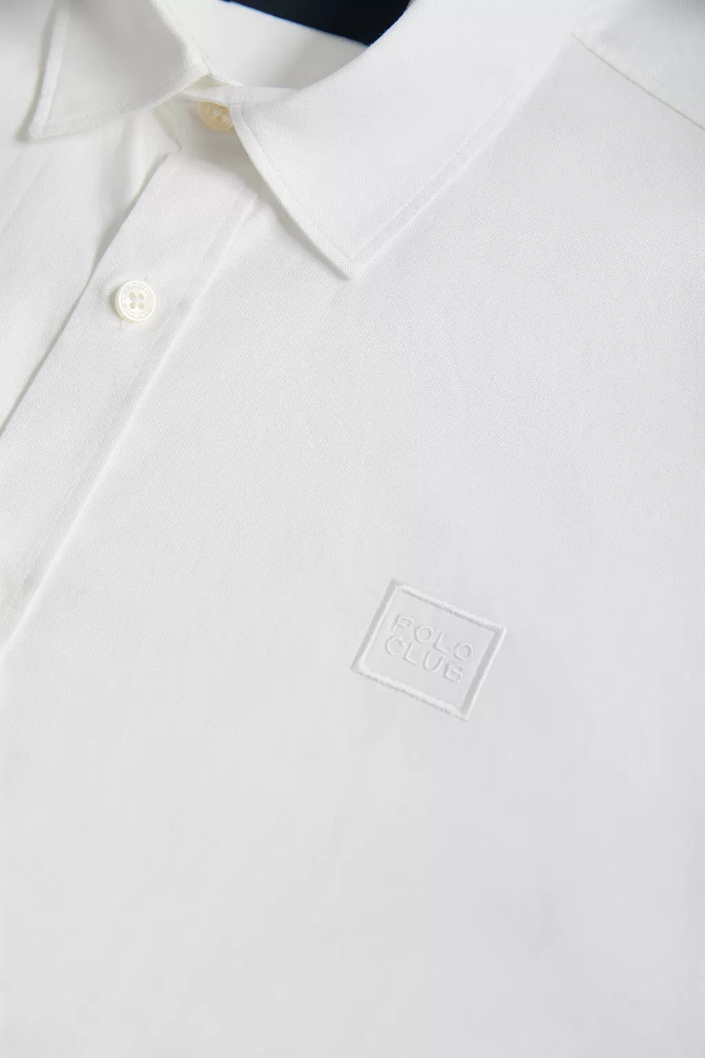 Camisa blanca Oxford con logo Polo Club