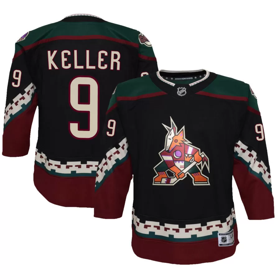 Clayton Keller Arizona Coyotes Youth 2021/22 Home Premier Jersey - Black