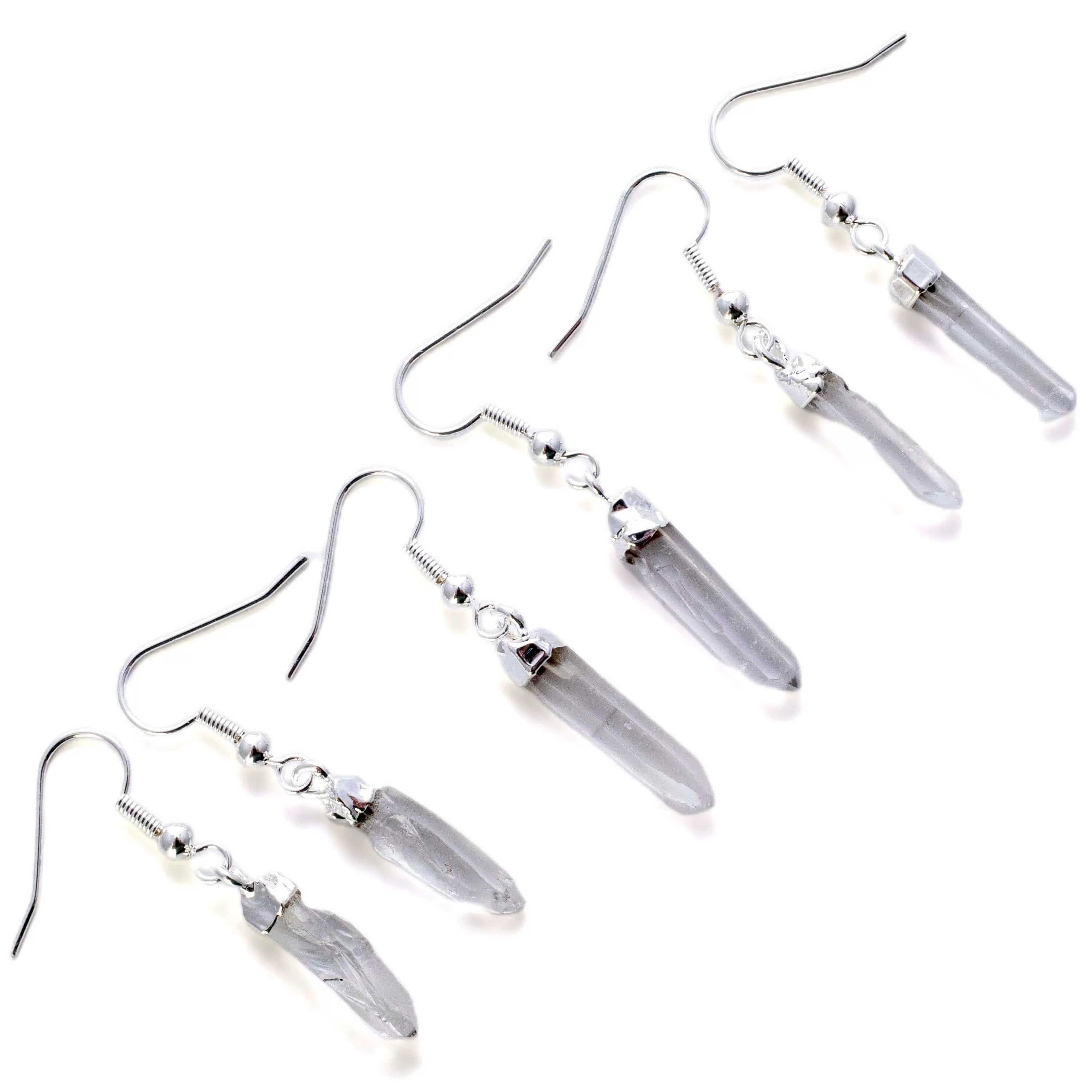 Clear Quartz Crystal Point Earrings