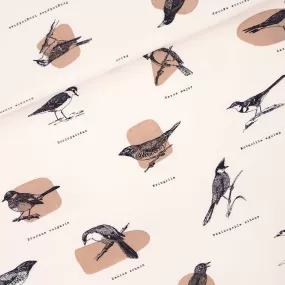 Cotton French Terry Fabric in Ornithology