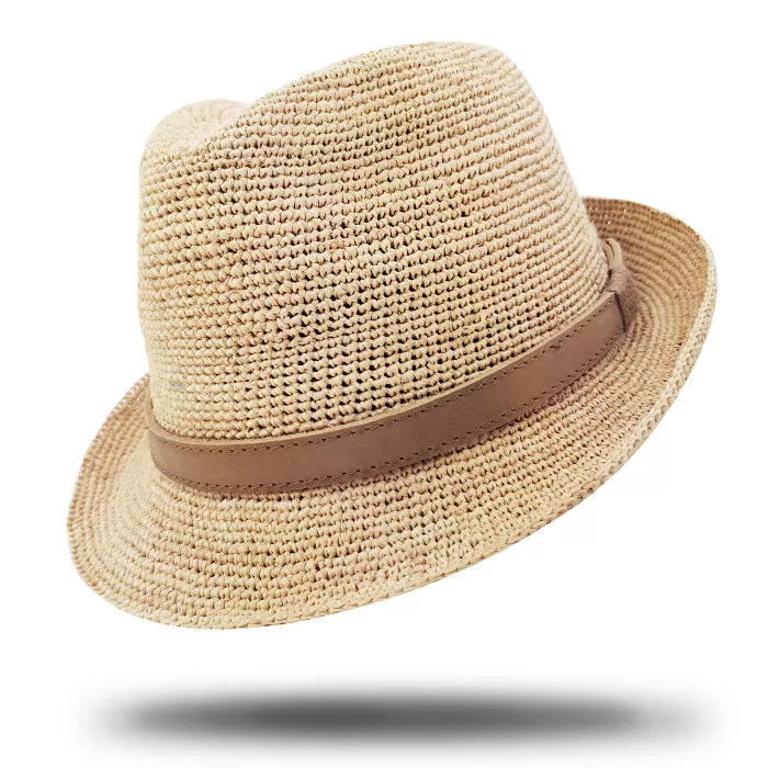 Crocheted Raffia Trilby-SD031