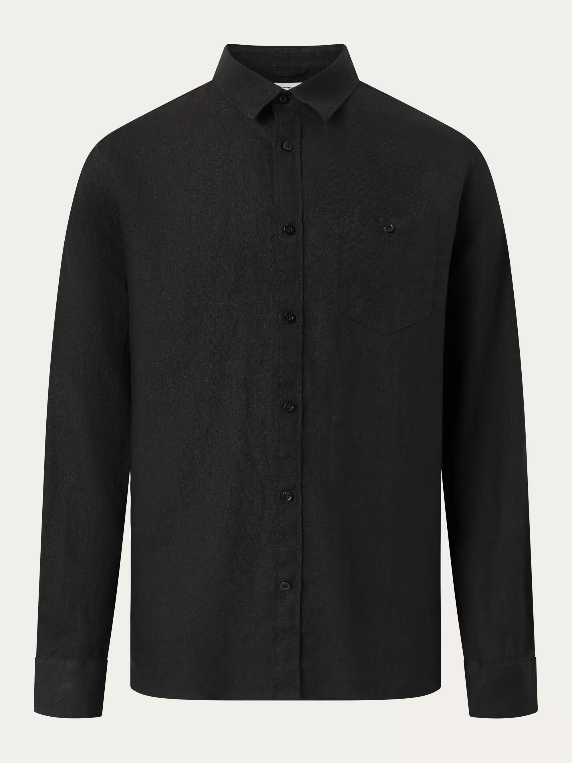 Custom fit linen shirt - Black Jet