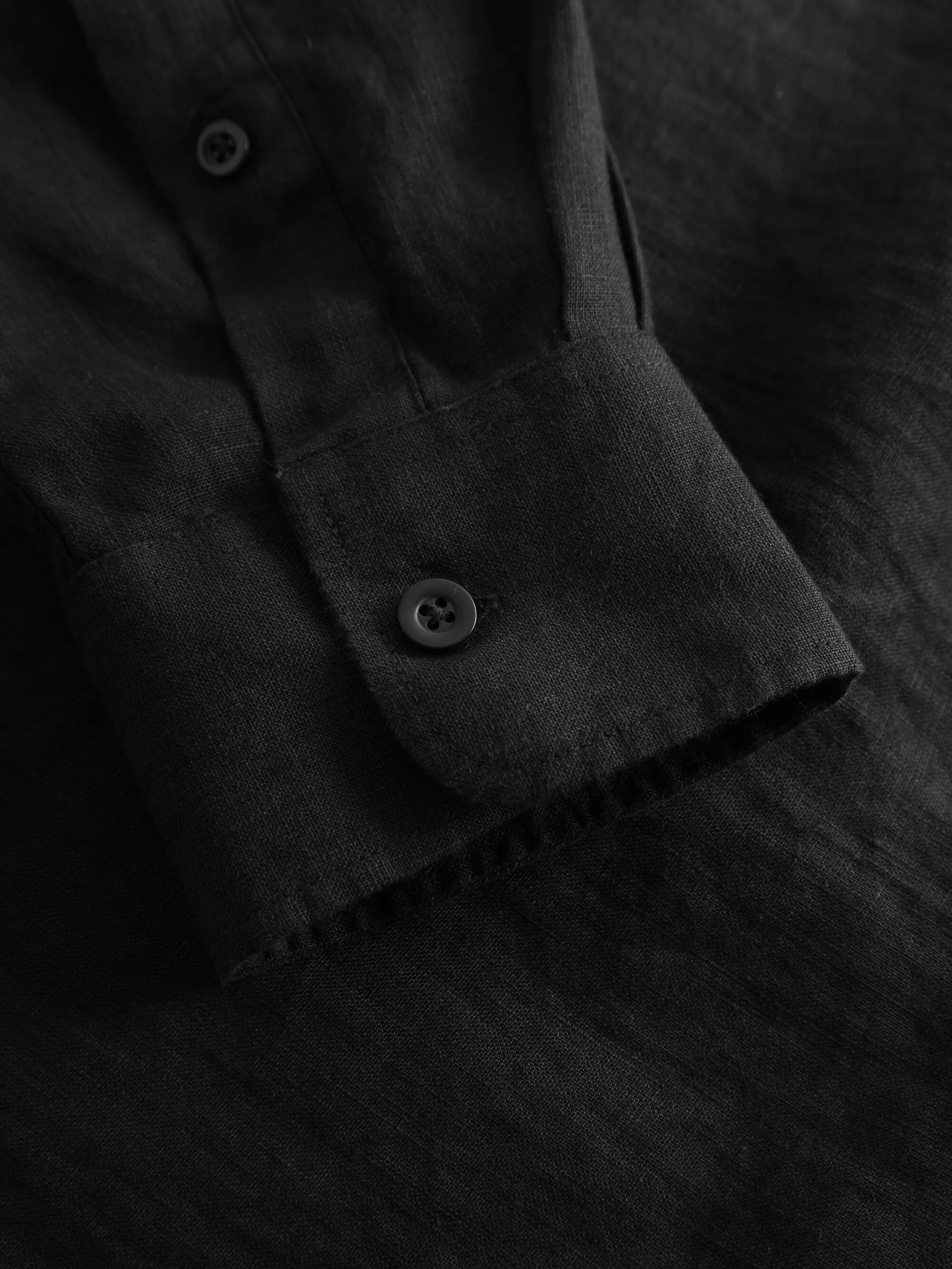 Custom fit linen shirt - Black Jet