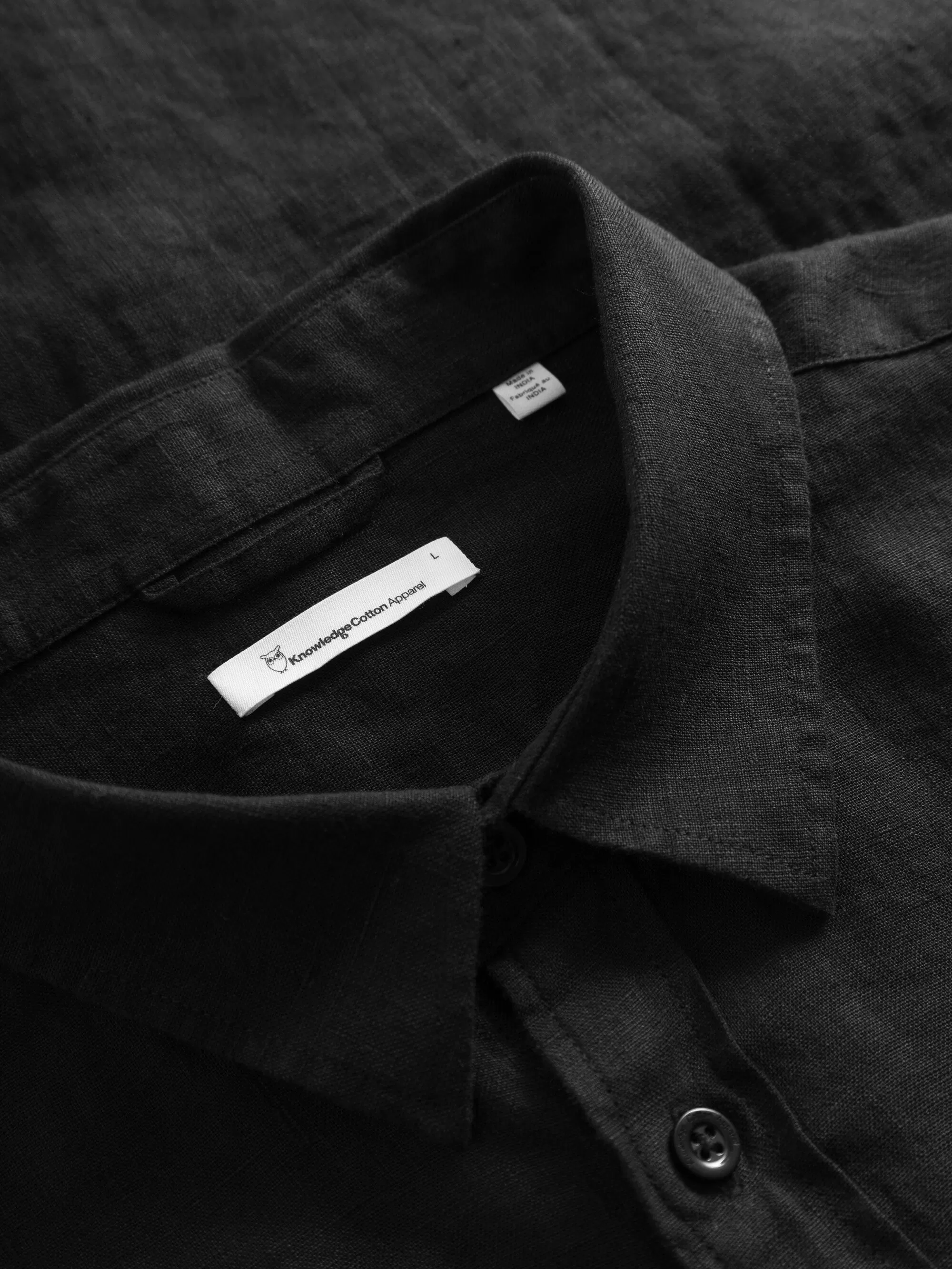 Custom fit linen shirt - Black Jet