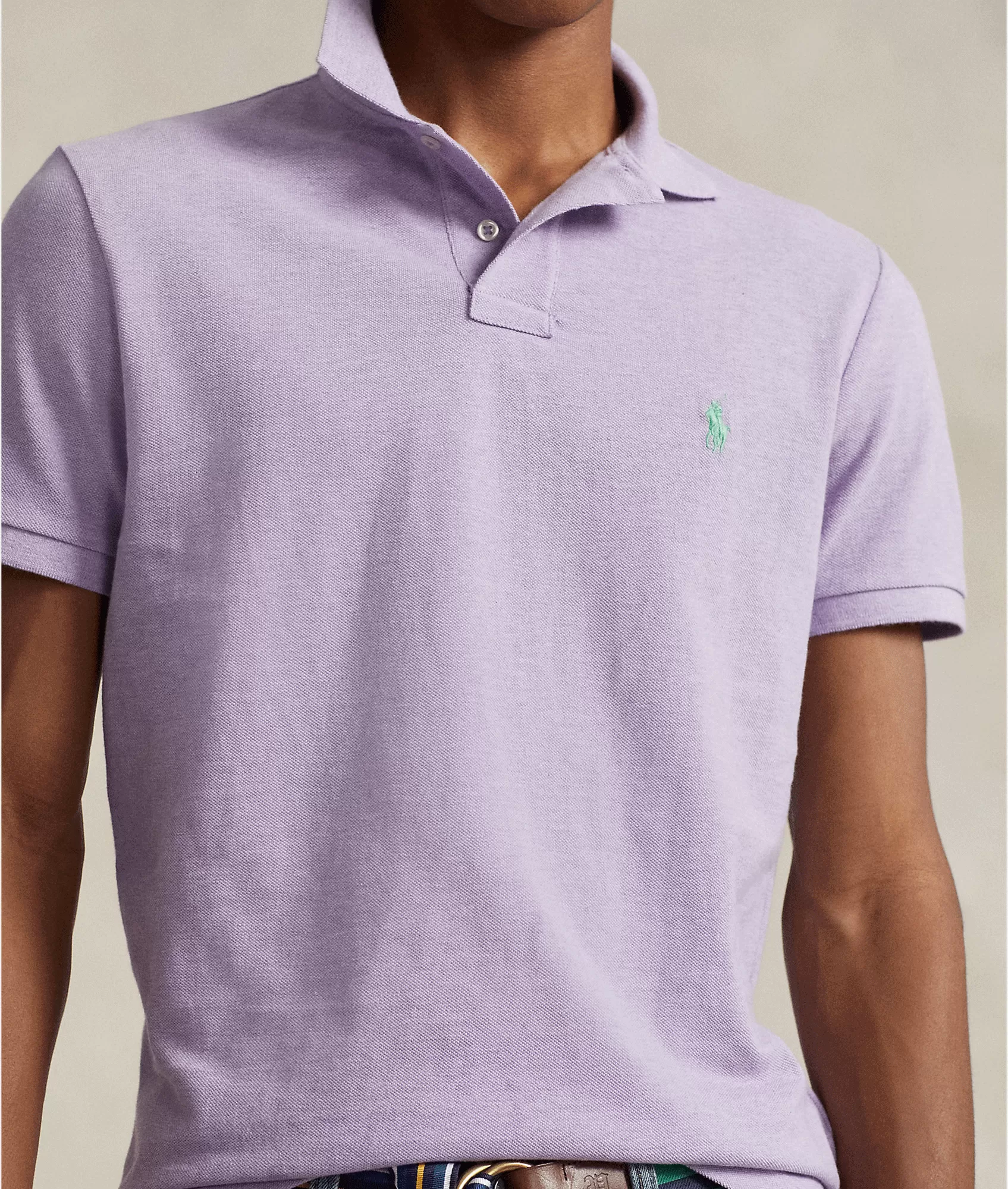 Custom Slim Fit Mesh Polo Shirt - Purple