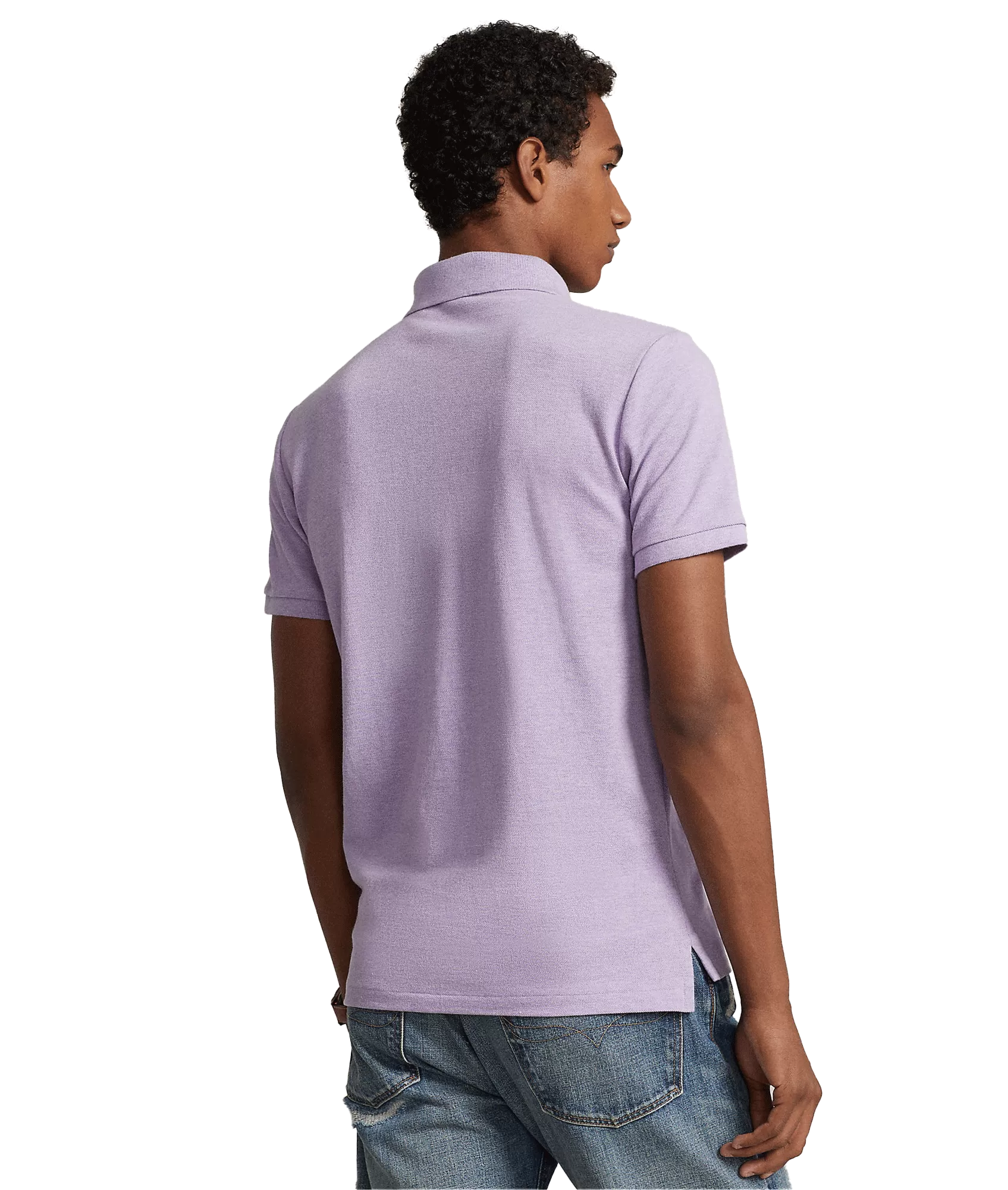 Custom Slim Fit Mesh Polo Shirt - Purple