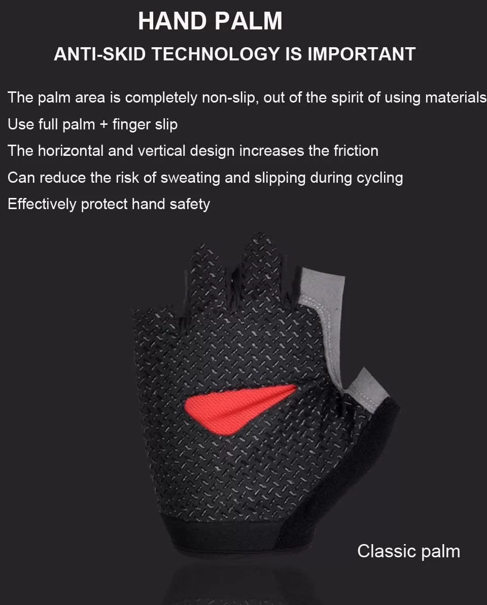 Cycling Anti-slip Anti-sweat Men Women Half Finger Gloves Breathable Anti-shock Sports Gloves Bike Bicycle Glove